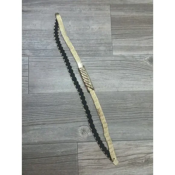 Vintage Gold Tone Scaled Stretch Womens Belt 80s 90s - Picture 2 of 7